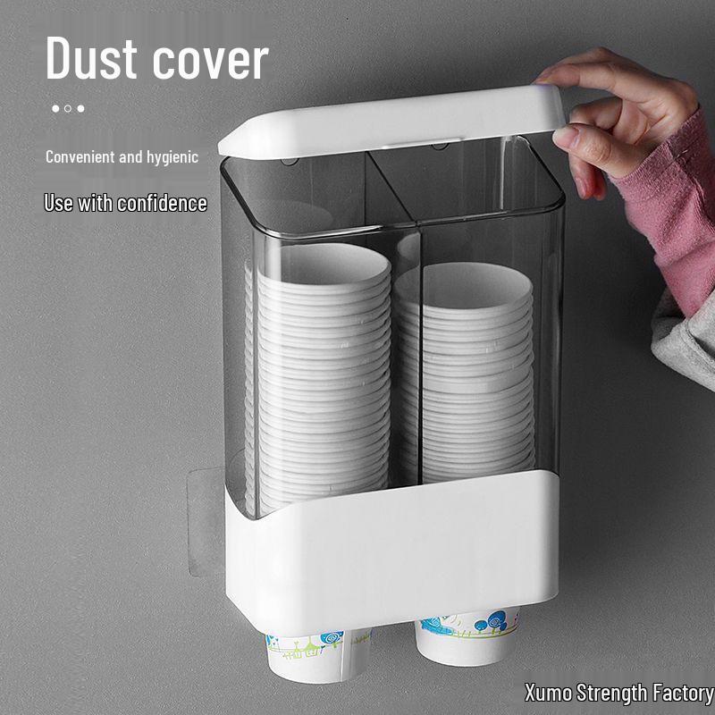 Wall-Mounted Automatic Disposable Cup Dispenser – Punch-Free Paper Cup Holder, New Model for Home Use