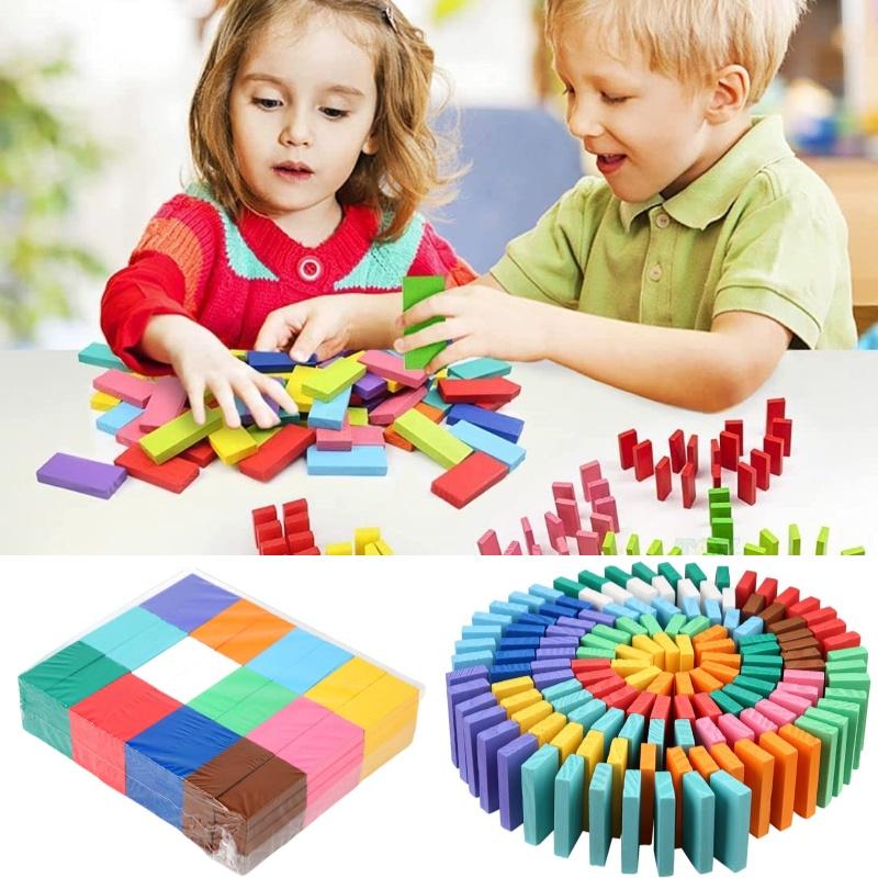 Large Wooden Domino Set For Children And Adults Educational And Intellectual Building Blocks Toy Brand Chengchen 120 New Pieces