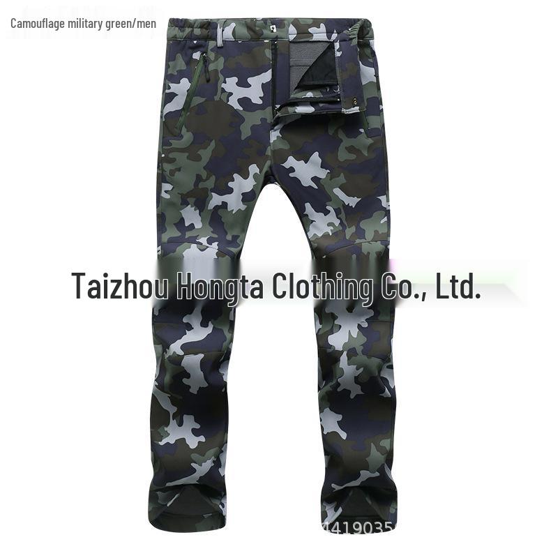 Men's and Women's Windproof Softshell Fleece Pants for Skiing, Mountaineering, and Outdoor Sports - Slim Fit, Plus Size, Autumn/Winter.