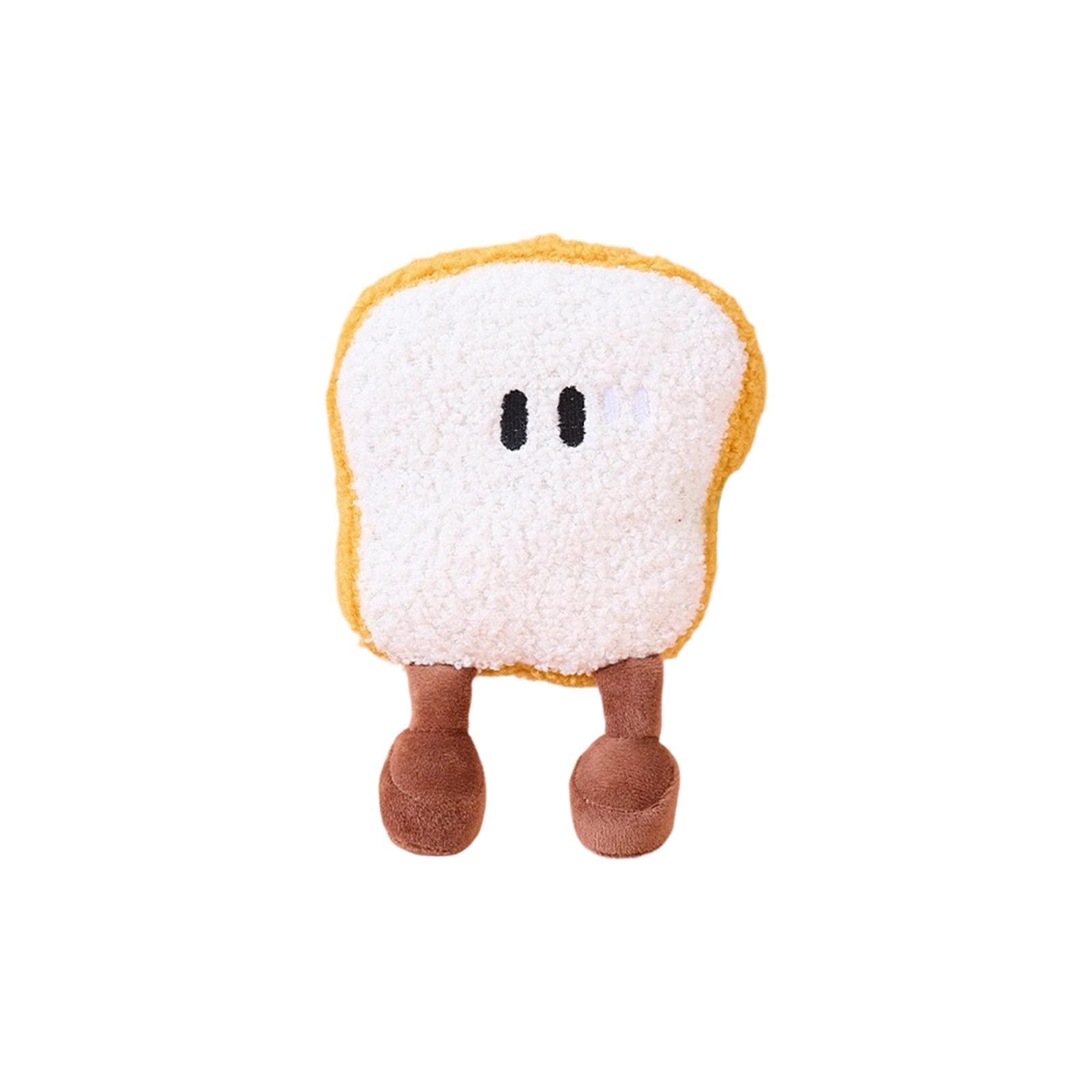 

Cute Bread-Shaped Plush Dog & Cats Toys - Soft Interactive Pet Toys For Chewing, Teething , Stuffed Pet Supplies With Embedded Squeaker For One Size