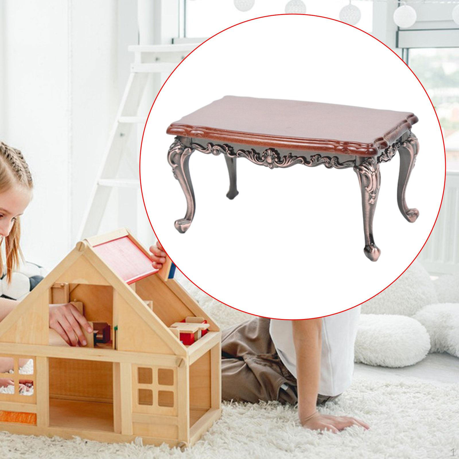 

1/12 Кукольный домик Миниатюрная модель Стол Прямоугольный стол Кукольные аксессуары Украшения Large with red legs