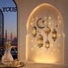 Removable PVC Wall Art Ramadan Stickers, Peel And Stick Decals, Eid Mubarak Decor, Vintage Hanging Self Adhesive Murals Lantern Moon Star