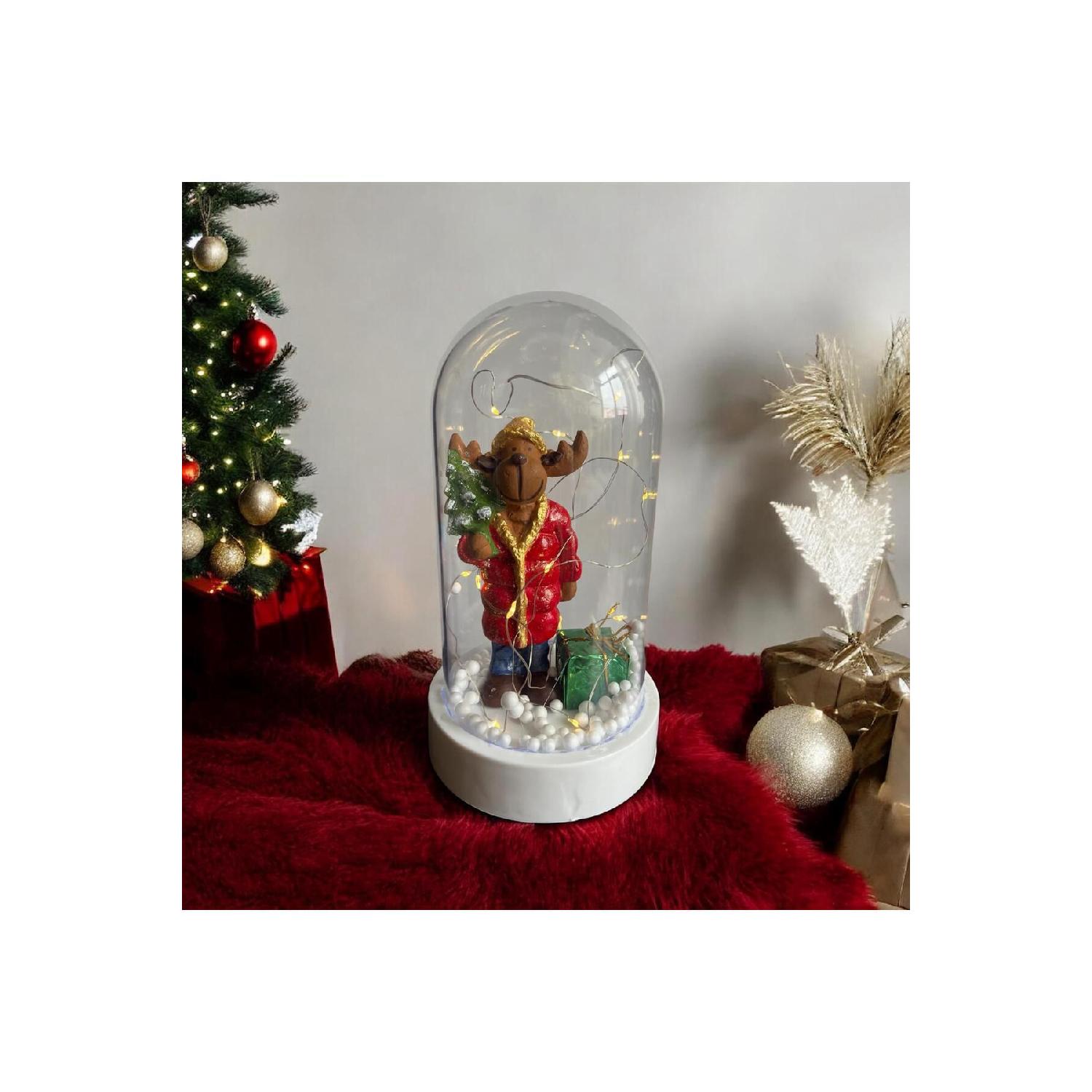 

New Year Themed Led Light Large Size Gold Beret, Green Gift Packaged Deer Fanus (12x20cm)