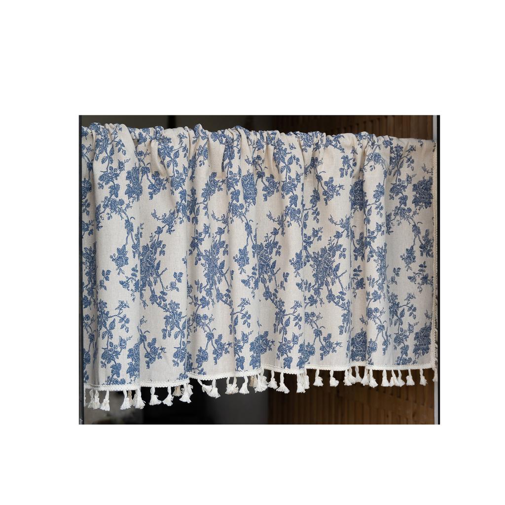 Japanese-Style Small Fresh Bedroom Door Curtain Kitchen Half Curtain Shoe Cabinet Cover Book Room Cover Ugly Short Curtain Through Pole Type
