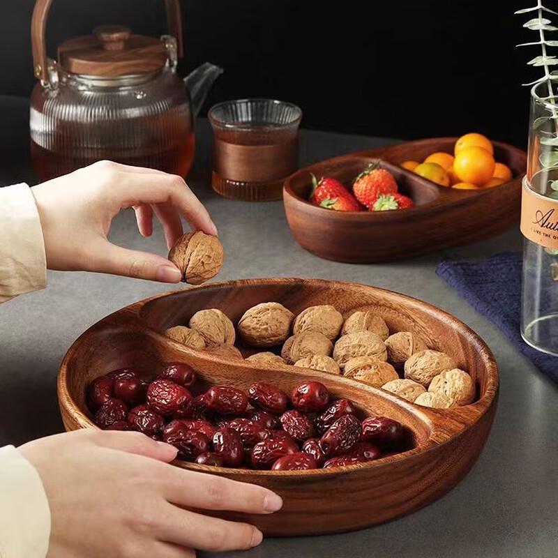 Acacia Wood Divided Fruit & Snack Plate