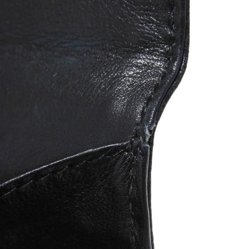 Used 10097 Compact Flap Wallet 7943 COCO Mark CC Mark 3rd Series Vintage Deca Coco Caviar Skin Black Unisex from Japan