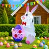 1.8M/6FT Easter Party Holiday Decorations White Rabbit Embracing Easter Eggs Ornaments LED Model Outdoor Decor Garden Decor