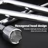 Car Spare Tire Lug Wrench - L type Hexagonal Head 17/19/21mm Slotted End Socket Repair Tool, Standard Tire Wrench