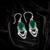 Green Onyx Gemstone 925 Sterling Silver Trendy  Jewelry Handmade Earrings 1.90" EE-39-16