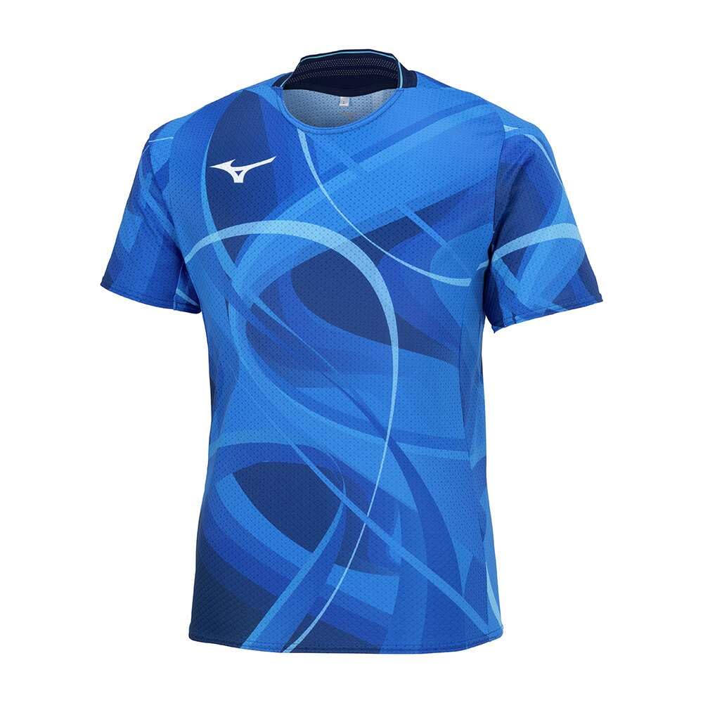 

Mizuno Dry Aeroflow Training T-Shirt, Short Sleeve, Player-Specific MUGEN GRAPHIC, Quick-Drying, Highly Breathable, 32MAB501, Directoire Blue