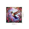 New Antique Color Dyed Hummingbird Iris Japonica Window Glass Electrostatic Sticker Detachable Decorative Film Home Decorations