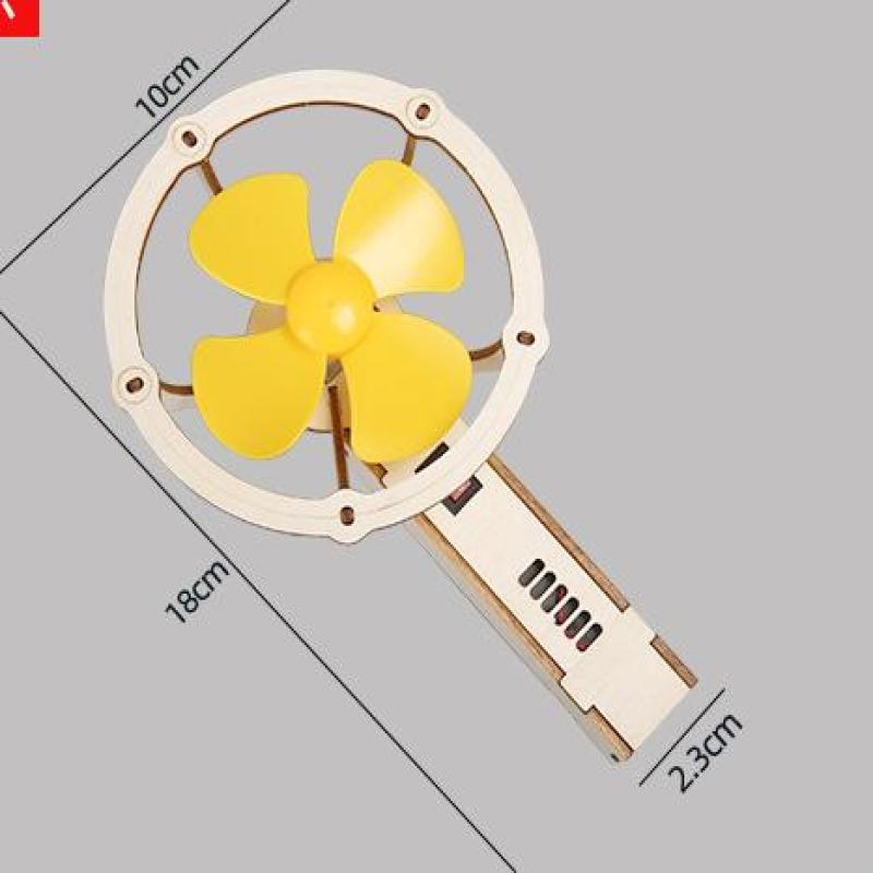 Handheld Fan 3D Wooden Puzzle Diy Physical Model Science Experiment Educational Toy Assembly Model Diy Decoration Gift