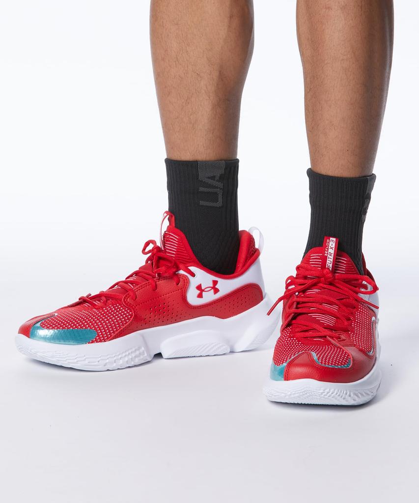 UA FLOW FUTR X 3 Red White Red [Under Armor] 25.5