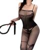 Sex Underwear Women's Large Size Sexy Suspender Mesh Transparent One-piece Mesh Black Flirting