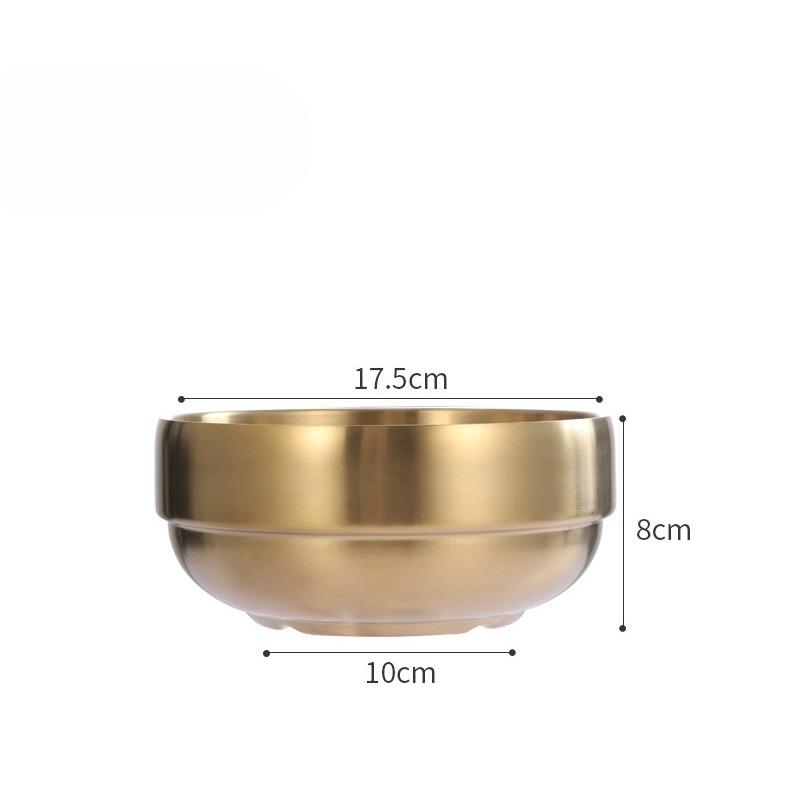 Stainless Steel Bowl Double Layer Thickened Large Capacity Noodle Bowl for Cold Noodles Ramen Mixing Rice Soup Bowl