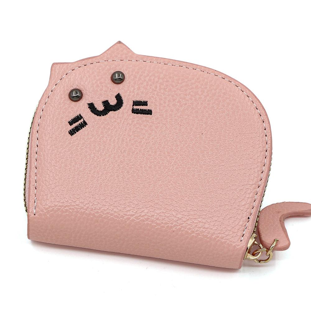Cute Cat Wallet for Women Small Cartoon Coin Purse Multi Card Holder Kawaii Zipper Pocket Money Bag Fashion Accessories