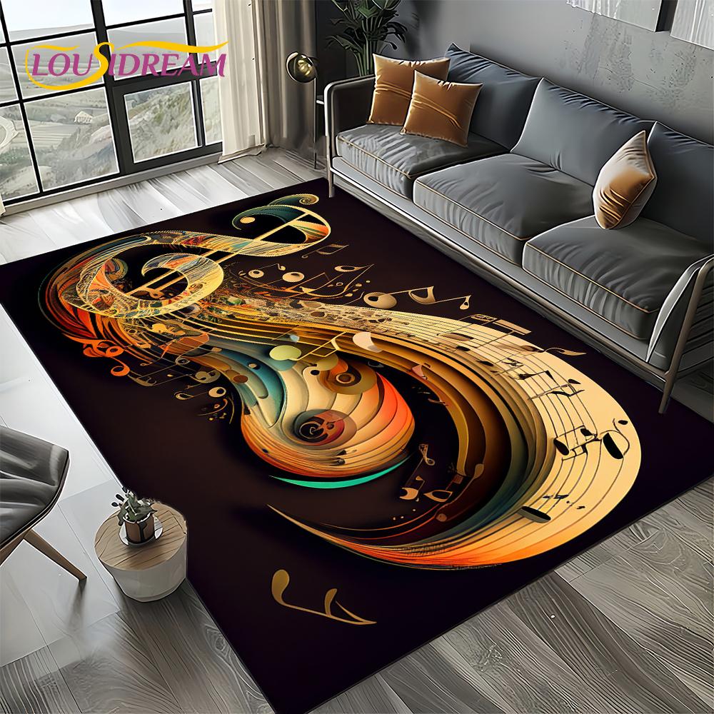 Note Music Colorful Musical Score Cartoon Dream Carpet Rug for Living Room Bedroom Home Sofa Decoration,Kid Non-slip Floor Mat