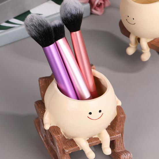 Smiling Face Planter Pot Resin Flower Pot with Four Limbs Fun Irregular Shape