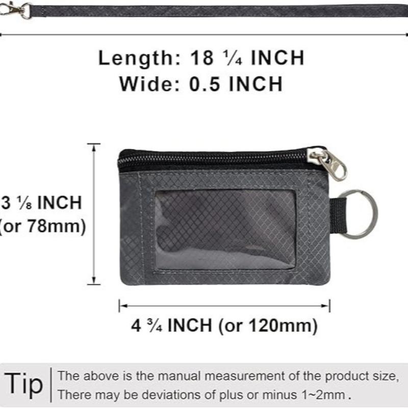 Badge Holder With Id Window Small Wallet Waterproof Anti-Theft Travel Keychain Wallet Men Women Slim Zip Card Lanyard Wallet