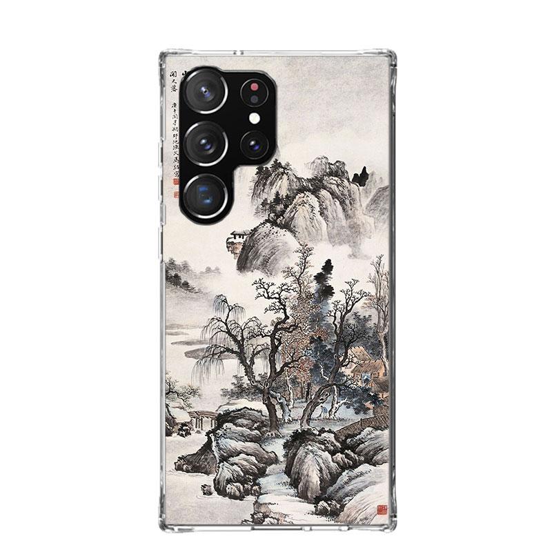 Chinese Style ink Painting Art Phone Case For Samsung Galaxy S26 S25 Edge S24 S23 FE S22 Ultra S21 Plus S20 + Fundas Cover Coque