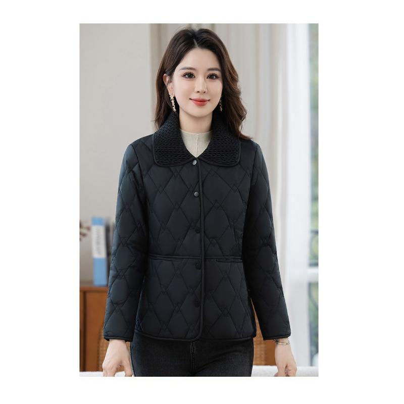 2025 New Fashion Women's Stitched Lapel Button Pocket Fashion Solid Color Casual Cotton Jacket