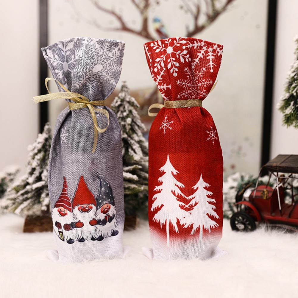 Merry Christmas Wine Covers Adorable Christmas Wine Bottle Set Bottle Covers Bag Sleeve Xmas New Year Dinner Table Decor