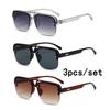 3Pcs/set Vintage Square Sunglasses Women Men Rectangle Sun Glasses Female Oval Eyewear  for Male Female Eyeglasses