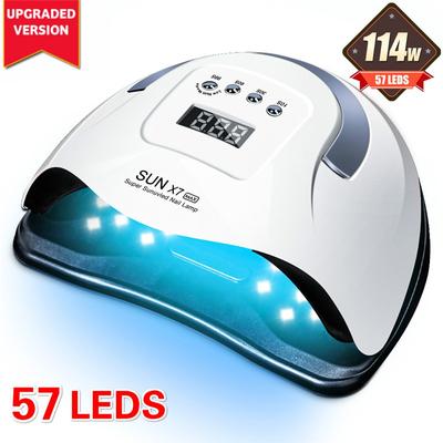 114W SUN X7 LED UV Lamp for Manicure Nail Lamps 57 LEDs Nail Dryer for Curing UV Gel Varnish Nail Tools with Sensor LCD Display