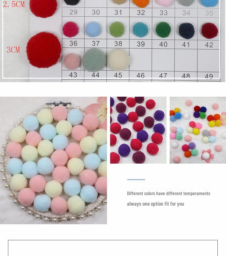 In Stock: High Elasticity Fluffy Polyester Hairball for DIY Handmade Clothing Accessories