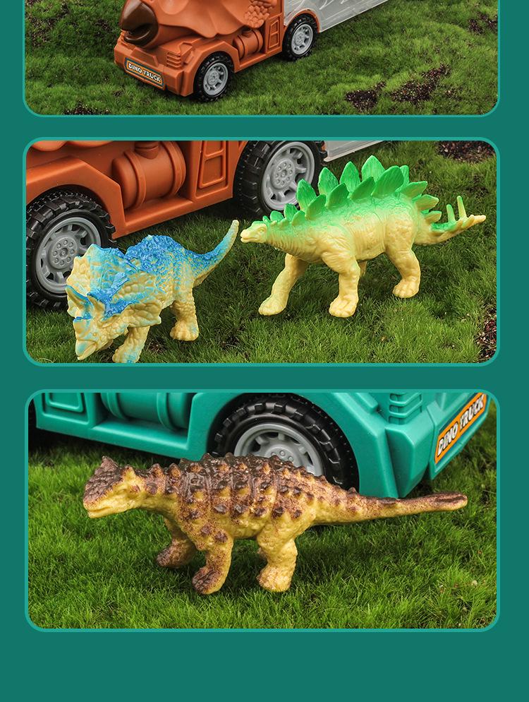 Dinosaur Truck Toy Storage & Transport Set with Alloy Car for Kids