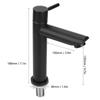 1Pc G1/2in Stainless Steel Washbasin Single Cold Faucet Water Tap for Bathroom Toilet Black