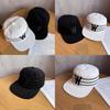 Letter W Cotton Blend Baseball Hat With Wide Brim And Letter Embroidery For Teens
