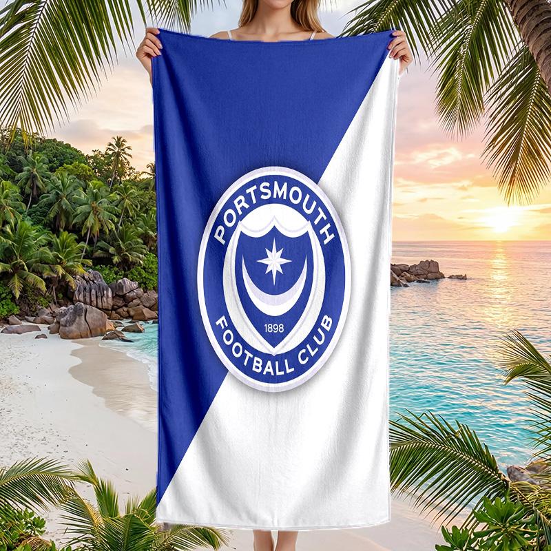 Portsmouth FC Print Quick Dry Beach Towel Microfiber Absorbent Portable Travel Swimming Towel