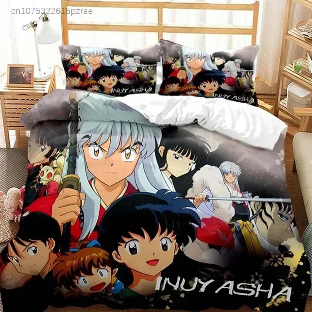 3D Print Anime Inuyasha Duvet Cover Sesshoumaru Bedding Set Double Twin Full Queen Kids Bedclothes Quilt Cover