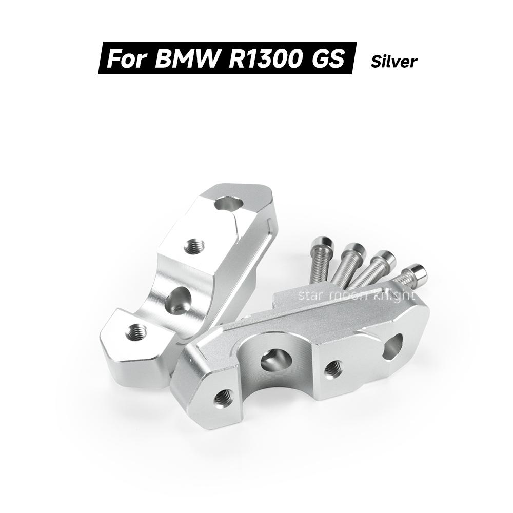 

For BMW R 1300 GS R1300GS 2025 Handlebar Riser Clamp Adapter Handle Bar Height Lift Mount CNC Aluminum Raisers