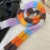 Rainbow Color Y2K Striped Scarf Harajuku Style Stripe Shawl Punk Long Narrow Scarves  Girl