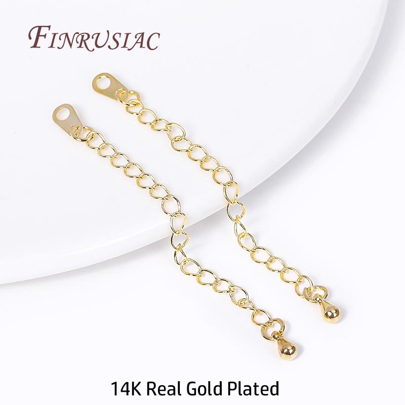 Brass Metal Extension Chain Connectors For DIY Necklace Bracelet Jewelry Making Findings 18K Gold Plated Chain Extender with Tag