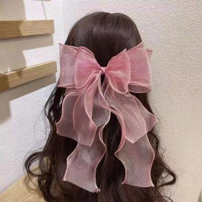 Ribbon Bowknot Hair Clips Barrettes Girls Headwear Sweet Spring Clip  Women Ponytail