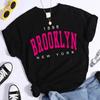 Brooklyn New York T-shirts Femme Graphique 1898 Impression T-shirt Fille Manches Courtes Vêtements Imprimés Dames T-shirts Dames Hauts T-shirt Femme