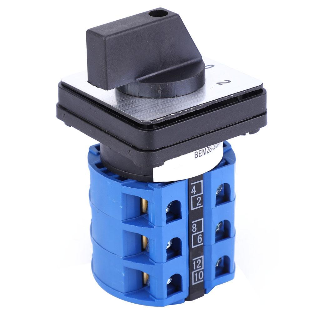 BERM BEM28253 D303 Universeller Umschalter 690V 25A 3 Positionen Wahlschalter Dreh-Nockenschalter