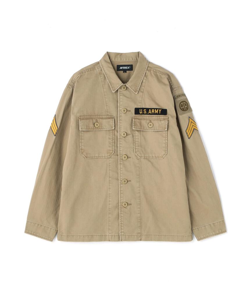 VINTAGE WASH TYPE Wash Type Khaki [AVIREX] OG-107 SHIRT/Vintage Shirt, Men's, L, 180,