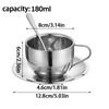 3 Piece Household Mug With Spoon Tray Coffee Mug Set 304 Stainless Steel Elegant Office