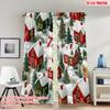 2pcs 2D Flat Printing Merry Christmas Trendy Curtains Christmas Village Snowman Trees Digital Printed Polyester Drapes Family