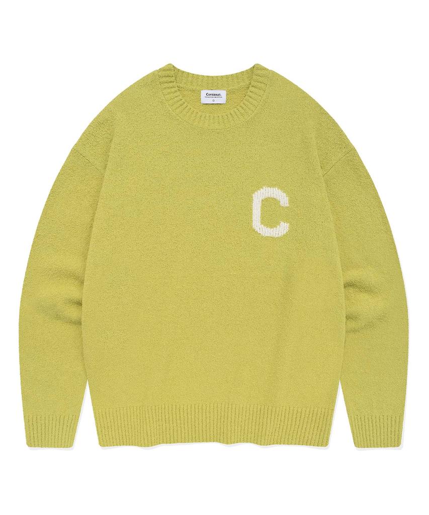COVERNAT Middle C Logo Crewneck Knit Light Lime