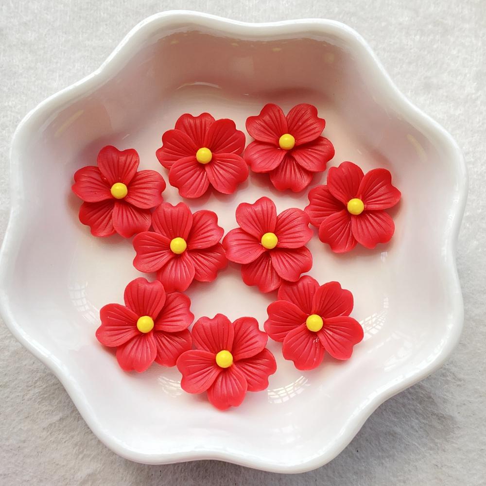 50 Stück Niedliche Mini Bunte Blumen Nail Art Harz Designer Anhänger DIY Bastelartikel für Nägel 3D Dekorationen Schmuck