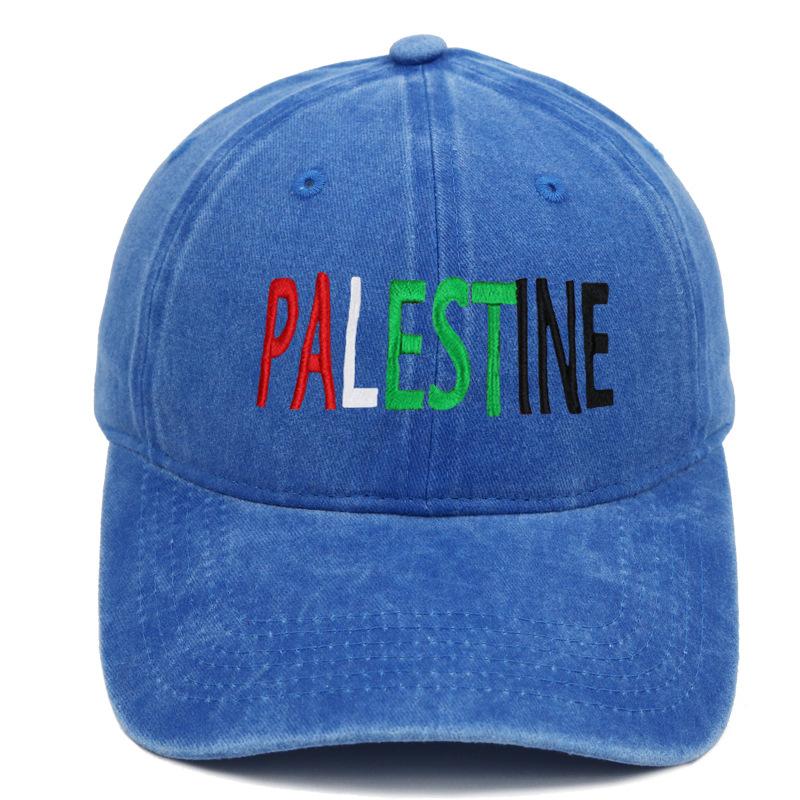 New Embroidered Palestine Vintage Washed Baseball Cap Outdoor Unisex Adjustable Snapback Trucker Hat Fashion for Women Dad Hats