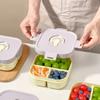 2/3 Compartment Fruit Food Container Kids Students Reusable Square Plastic Bento Lunch Box Microwave Heatable For School Picnic