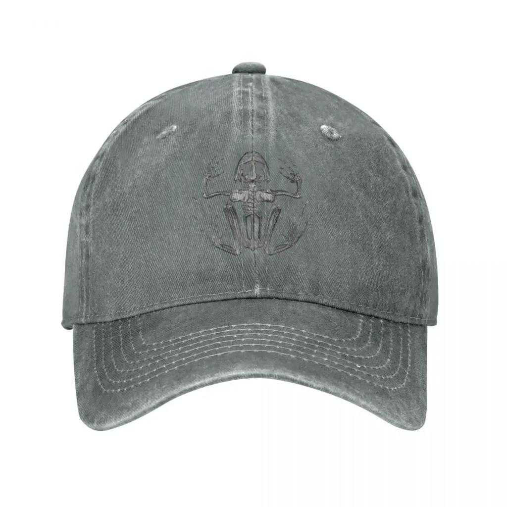 Frog Skeleton Baseball Caps Snapback Washed Denim Hats Outdoor Adjustable Casquette Streetwear Baseball Cowboy Hat for