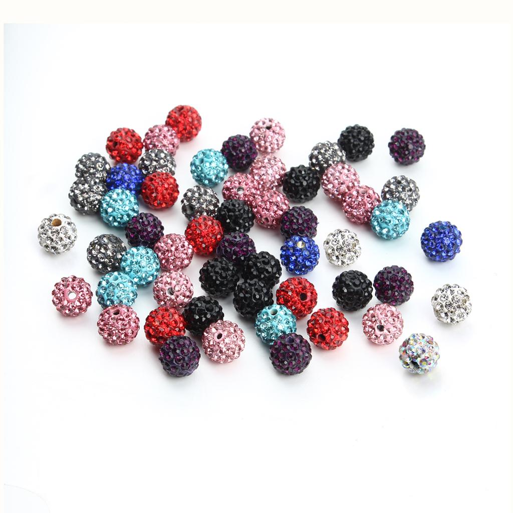 10pcs/bag Colorful Soft Pottery Clay Shamballa Beads Loose Beads For Jewelry Making DIY Necklace Bracelets Pendants Accessories