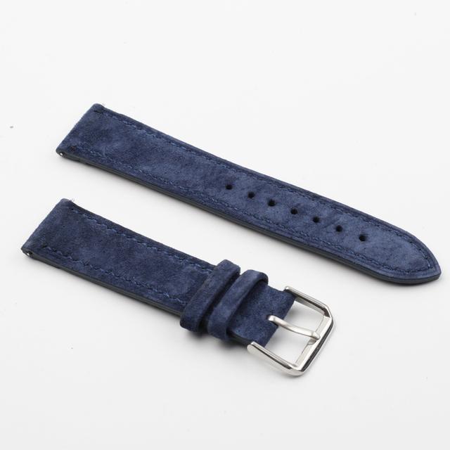 

Onthelevel Suede Leather Watch Strap Retro Watchband 18mm 19mm 20mm 22mm Gray Blue Brown Black Watch Accessories 18mm синий